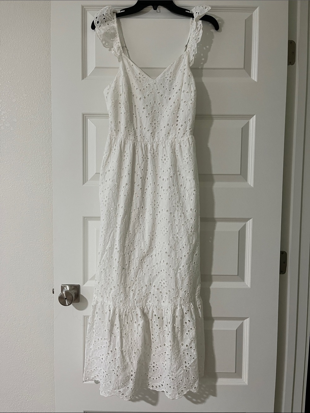 Sincerely Jules White Eyelet Maxi Dress with Ruffle Straps